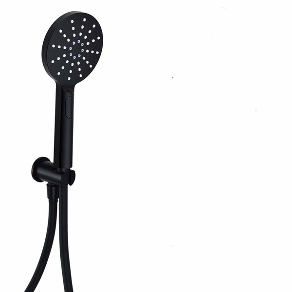 Kartell Nero Round Outlet Elbow with Wall Bracket and Handset