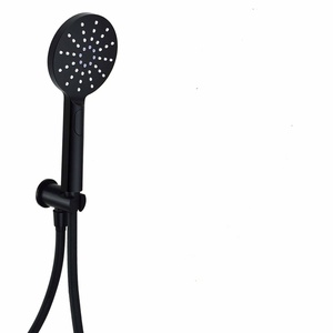 Kartell Nero Round Outlet Elbow with Wall Bracket and Handset