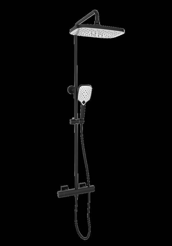 Kartell Kolt Shower with Sliding Handset and Drench Head Black