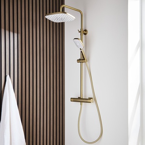 Kartell Kolt Shower with Sliding Handset and Drench Head Brass