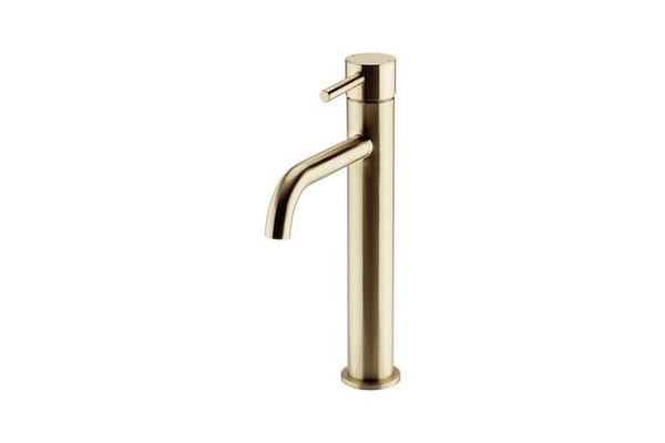 Kartell Ottone Hi-Rise Mono Basin Mixer Brushed Brass
