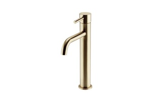 Kartell Ottone Hi-Rise Mono Basin Mixer Brushed Brass