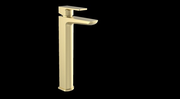 Kartell Kolt Hi-Rise Mono Basin Mixer Brushed Brass
