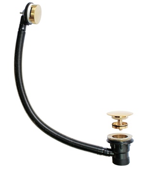Kartell Easyclean Sprung Bath Waste Brushed Brass