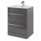 Kartell Purity/Matrix 600mm 2 Drawer Floor Standing Unit Storm Grey Gloss