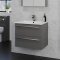Kartell Purity 600mm 2 Drawer Wall Mounted Unit Storm Grey Gloss