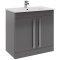 Kartell Purity 800mm 2 Door Floor Standing Unit Storm Grey Gloss