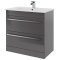 Kartell Purity 800mm 2 Drawer Floor Standing Unit Storm Grey Gloss