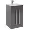 Kartell Purity 390. 500mm 2 Door Floor Standing Unit Storm Grey Gloss