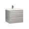 Kartell Purity 600mm 2 Drawer Wall Mounted Unit Silver Oak