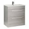 Kartell Purity 800mm 2 Drawer Floor Standing Unit Silver Oak