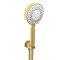 Kartell Round Wall Outlet Bracket with Handset & Hose Brushed Brass