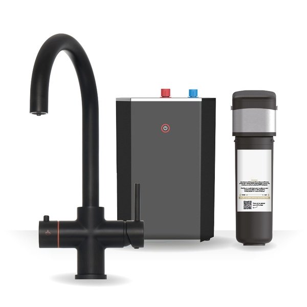 Kartell Brewmaster Matt Black 3-1 swan tap with standard tank