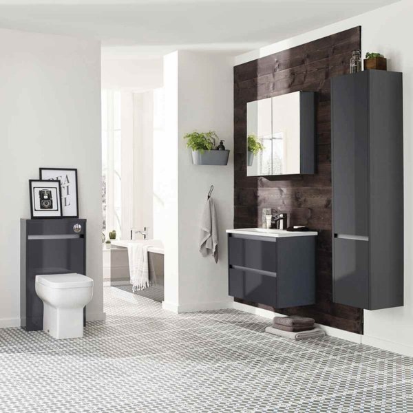 Kartell City WC Unit Storm Grey Gloss