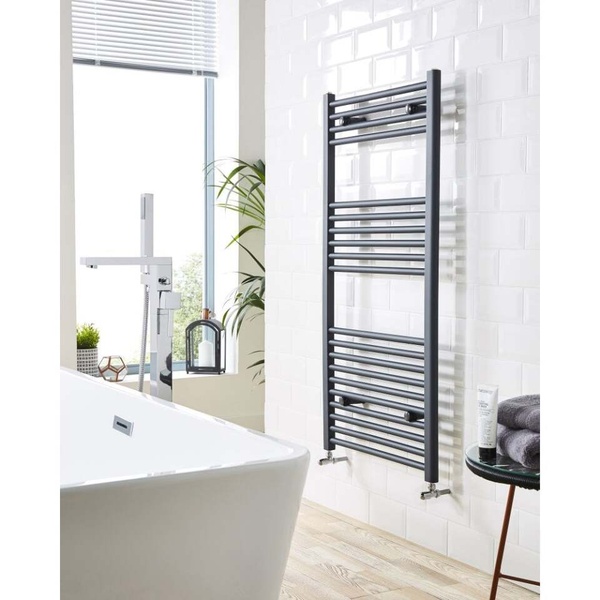 Kartell 22mm Straight Towel Rail 400mm x 1600mm - Textured Grey