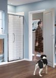 Reduced Height 1750mm x 750mm Shower Pivot Door Silver Frame