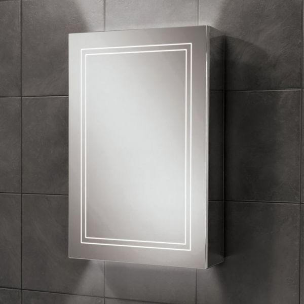 HiB Edge 50 LED Demisting Mirrored Aluminium Bathroom Cabinet