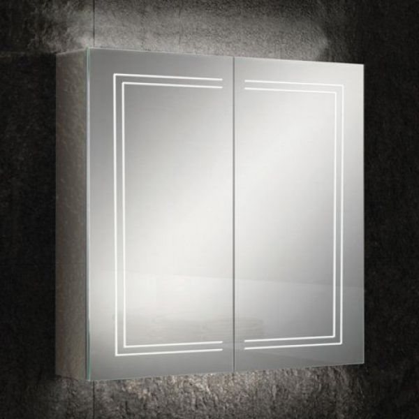 HiB Edge 80 LED Demisting Mirrored Aluminium Bathroom Cabinet