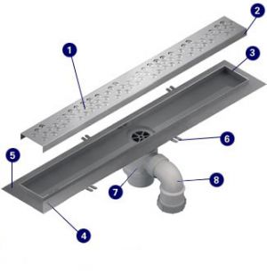 Wet Room ACO Shower Channel for tiled floor - 700mm