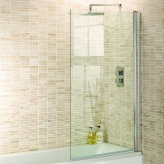An Aquadart Square Shower Screen for Bath Use