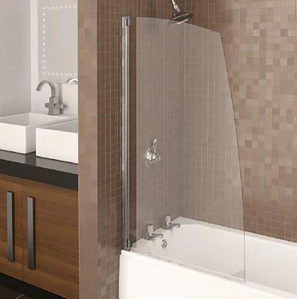 Aqualux AQUA 4 Sail Bath Screen 770mm x 1375mm x 4mm, Silver Frame