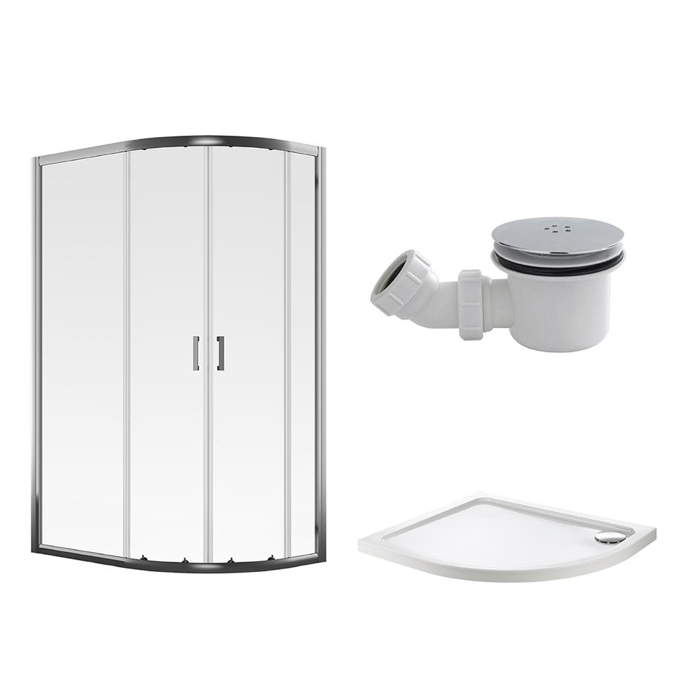 Aqualux Framed 6 Offset Quadrant + Tray + Waste 1200 x 800 , Shower Enclosures, 1199438 from mbd