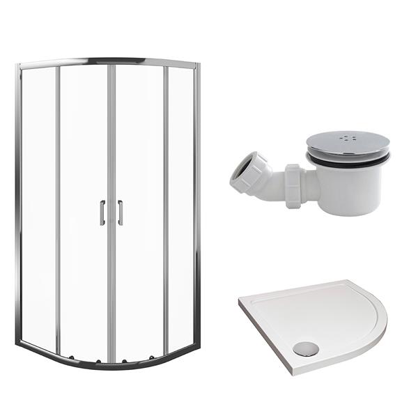 Aqualux Framed 6 Quadrant + Tray + Waste 900 x 900 , Shower Enclosures, 1199428 from mbd bathrooms