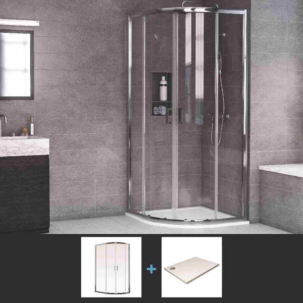 Aqualux Framed 6 Quadrant + Tray + Waste 900 x 900 , Shower Enclosures, 1199428 from mbd bathrooms