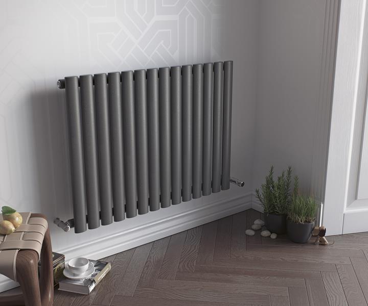 Eucotherm Nova Single 600 Vertical Radiator 600 H X 816 W In  Textured Matt Anthracite