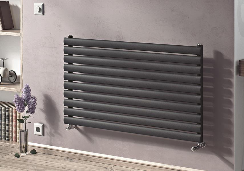 Eucotherm Nova Single Horizontal Radiator  410 H X 1500 W In Textured Matt Anthracite