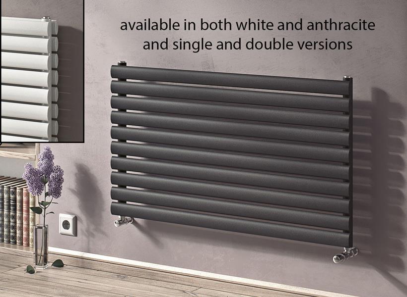 Eucotherm Nova Duo Horizontal Radiator 410 H X 1800 W In Textured Matt Anthracite