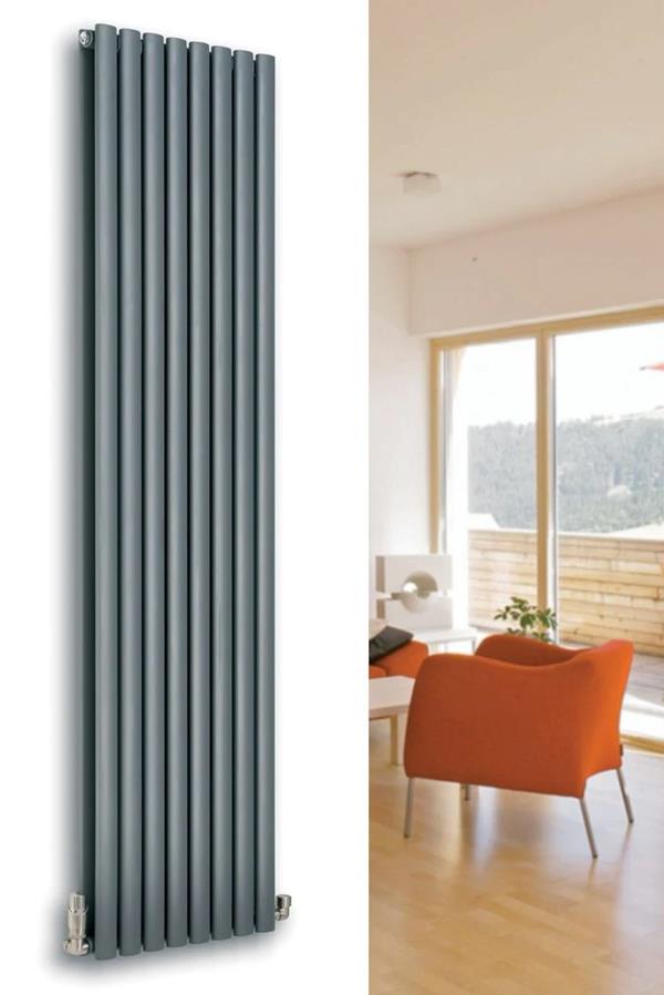 Eucotherm Nova Single Tube Vertical Radiator 1800 H X 236 W In Textured Matt Anthracite