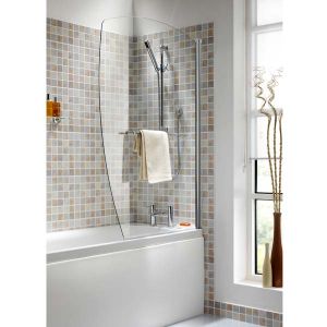 An Ellbee Bath Screen with Towel Rail