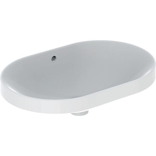 Geberit Variform Elliptic 600 x 400mm No Tap Hole Countertop Basin With Overflow