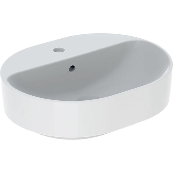 Geberit Variform Elliptic 500 x 400mm 1 Tap Hole Lay On Basin With Overflow