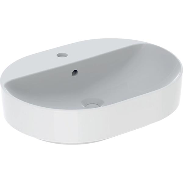 Geberit Variform Elliptic 600 x 450mm 1 Tap Hole Lay On Basin With Overflow