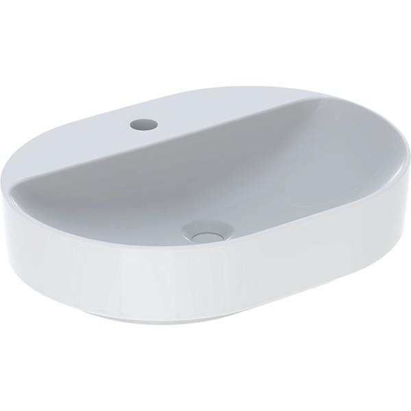 Geberit Variform Elliptic 600 x 450mm 1 Tap Hole Lay On Basin Without Overflow