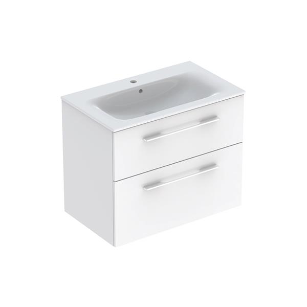 Geberit Selnova Basin & 2 Drawer 800mm White Vanity Unit