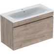 Geberit Renova Plan 1000mm Basin & Hickory Drawer Vanity Unit