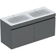 Geberit Renova Plan 1300mm Double Basin & Lava Matt Drawer Vanity Unit