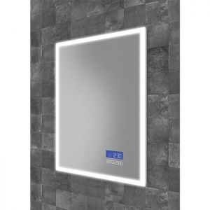 HiB Globe Plus 50 Bluetooth Ambient LED Steam-Free Bathroom Mirror with charging socket
