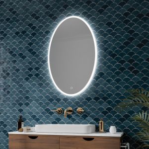 HiB Arena 80 Oval LED Mirror Steam-Free Bathroom Mirror