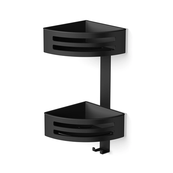 HIB Two Tier Corner Shower Basket (Black) - Modern