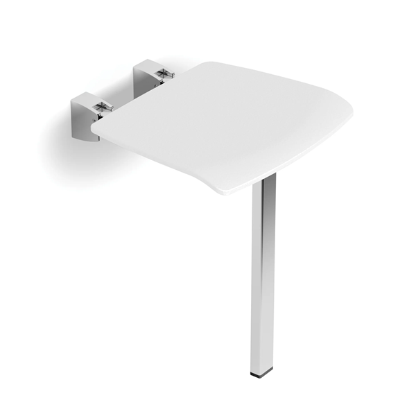 HIB Shower Seat with Support Leg (White)