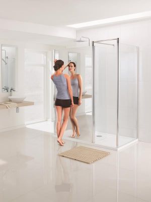 Lakes Mirror 1000mm Walk In Enclosure with Side Panel