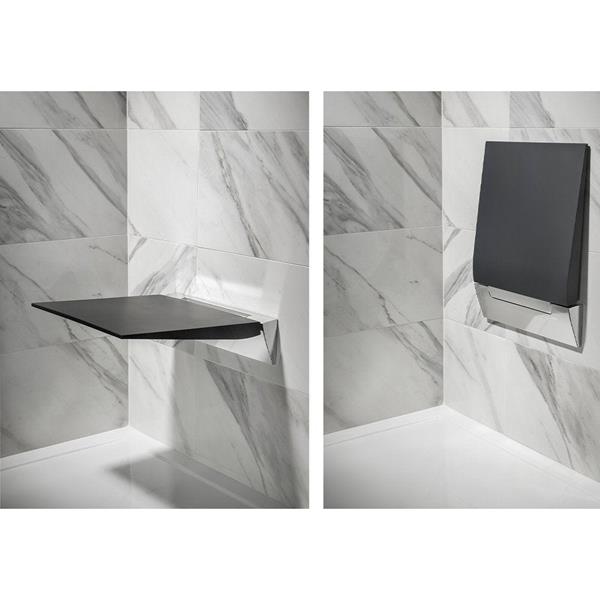 Lakes Series 500 SD Foldaway Shower Seat 335mm - Chrome/Grey