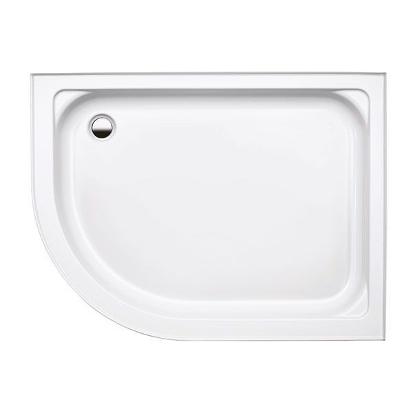 Coram 1000 x 800mm White Offset Quadrant Right Hand Riser Tray