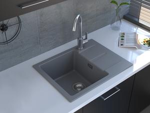 Reginox, Avignon 10 GS Compact Single Bowl Single Drainer Granite Sink in Grey Silvery