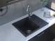 Reginox, Avignon 10 BS  Compact Single Bowl Single Drainer Granite Sink in Black Silvery