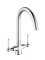 Reginox - Elbe Chrome Swan Neck Tap with White Bell Levers
